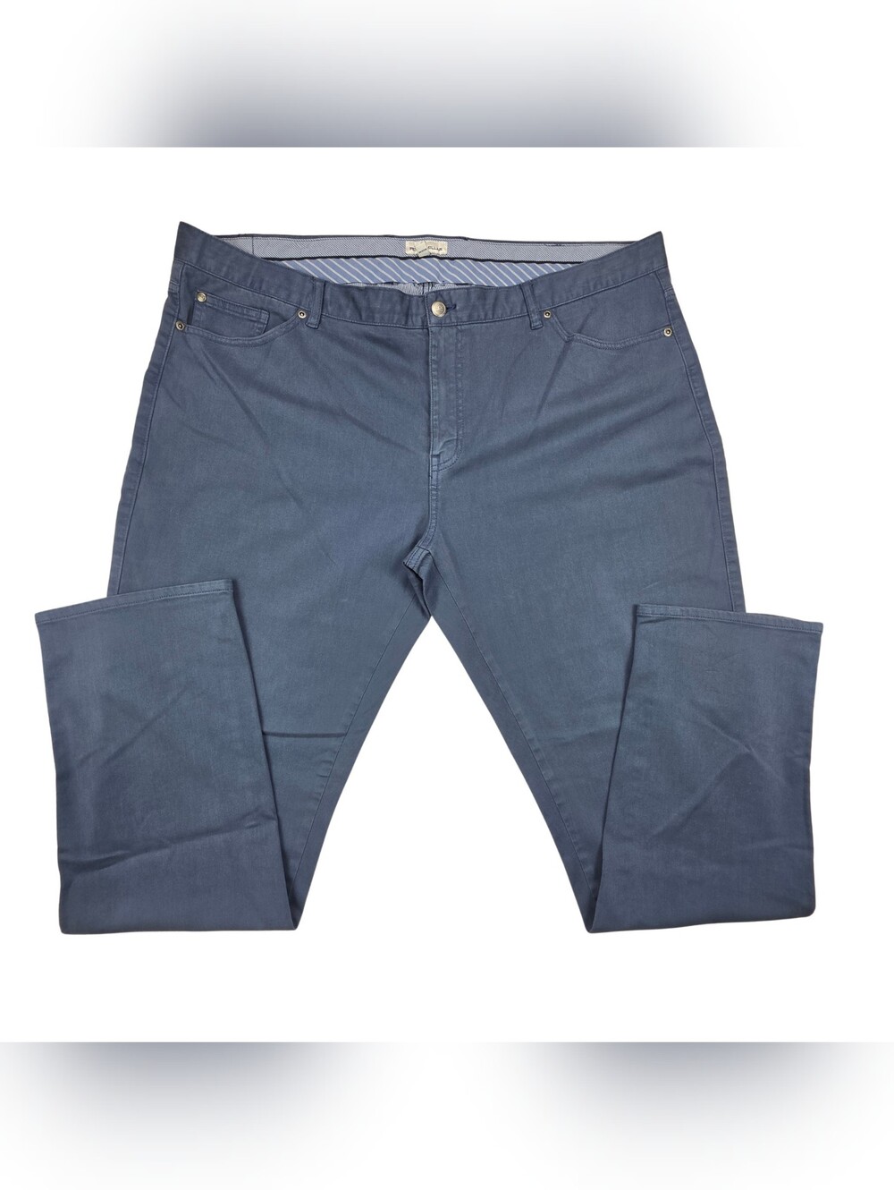 Peter Millar Pants Mens 44x33 Blue Ultimate Sateen 5-Pocket Stretch Chino ME0B39